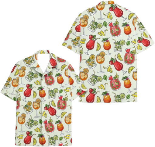 Cocktail Hawaiian Shirt Shirt for Men And Women, sleeve Hawaiian Shirt Bartending, Tropical Getaway & Casual Wear