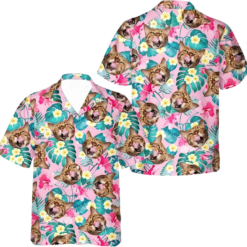 Cat Hawaiian Shirt, Aloha Hawaiian Shirt, Down Short Sleeve, Cat Lover Gift Shirt