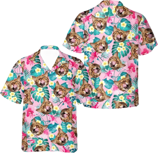 Cat Hawaiian Shirt, Aloha Hawaiian Shirt, Down Short Sleeve, Cat Lover Gift Shirt