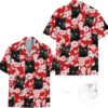 cat hawaiian shirt flower red