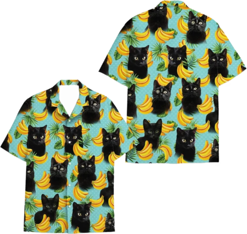 Cat Hawaiian Shirt for Men Women, Aloha Summer Beach Cat, Discount Aloha Shirts, Short Sleeve, Cat Lover Gift Shirt