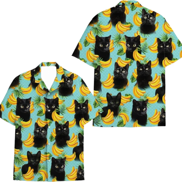 Cat Hawaiian Shirt for Men Women, Aloha Summer Beach Cat, Discount Aloha Shirts, Short Sleeve, Cat Lover Gift Shirt