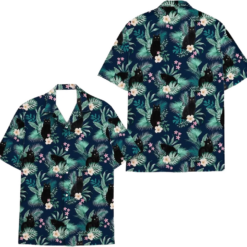 Cat Hawaiian Shirts for Men Women, Down Short Sleeve, Cat Lover Gift Shirt, Tropical Shirts