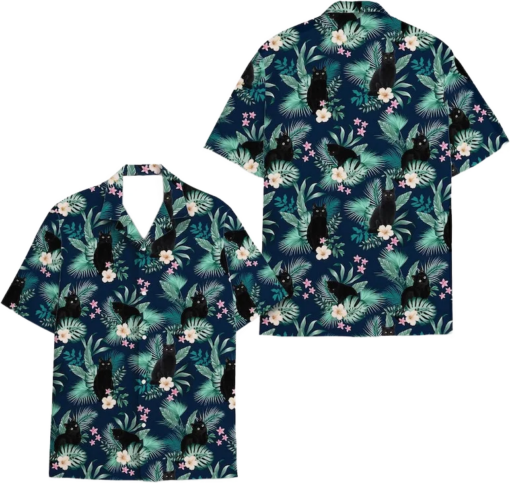 Cat Hawaiian Shirts for Men Women, Down Short Sleeve, Cat Lover Gift Shirt, Tropical Shirts