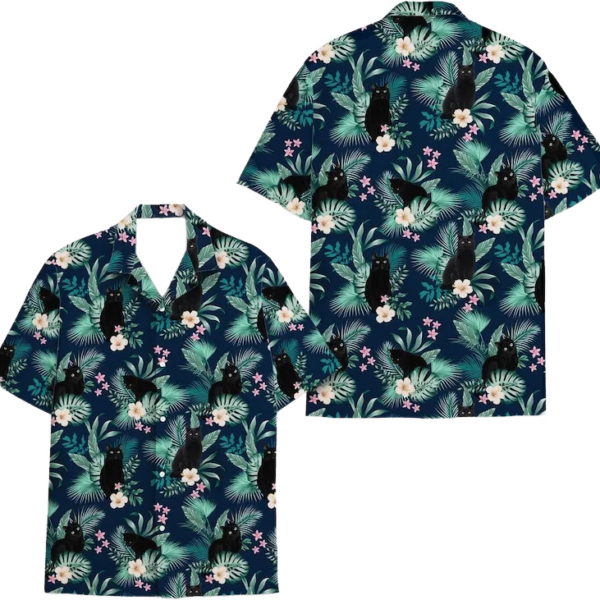 Cat Hawaiian Shirts for Men Women, Down Short Sleeve, Cat Lover Gift Shirt, Tropical Shirts