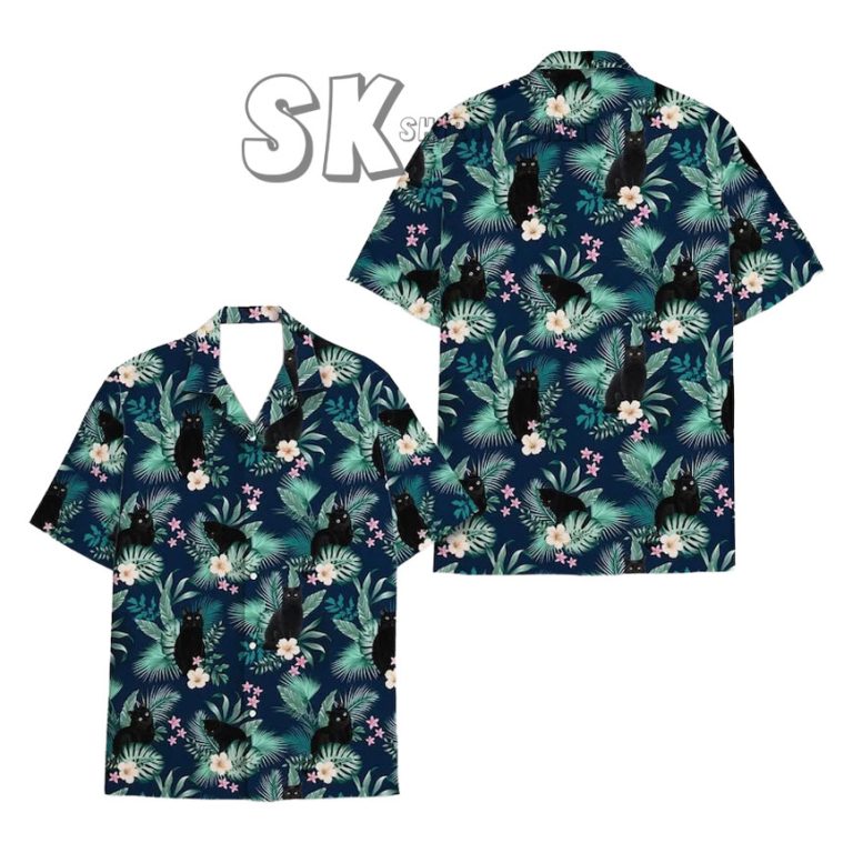 Cat Hawaiian Shirt Custom Photo Print – Your Cat on Tropical Shirt Gift