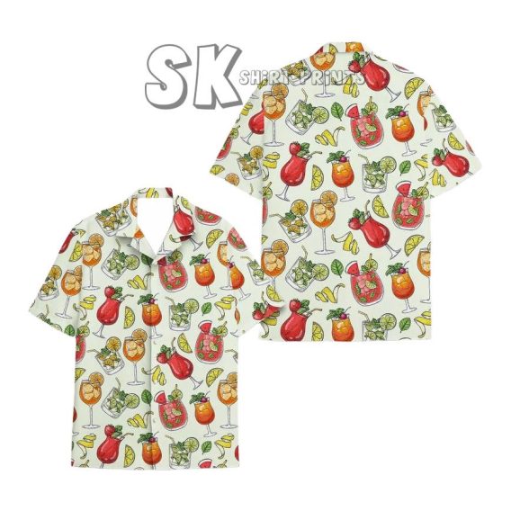 Cocktail Hawaiian Shirt Shirt for Men And Women, sleeve Hawaiian Shirt Bartending, Tropical Getaway & Casual Wear