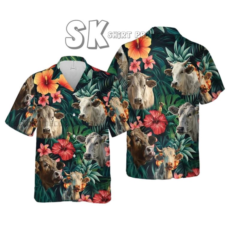 Cow Hawaiian Shirt — Custom Photo + Cute Cows — Farm Animal Aloha Shirt