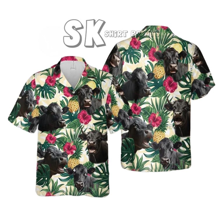 Cow Hawaiian Shirt – Custom Photo With Tropical Cows Print For Men Women