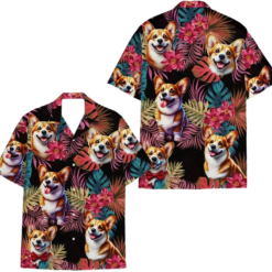 Dog Hawaiian Shirt for Men Women, Dog Lover Gift, Down Short Sleeve