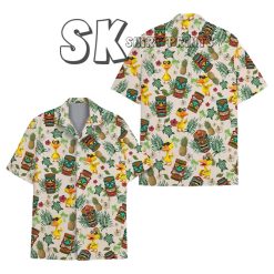 Funny Hawaiian Shirts, Duck Hawaiian Shirt Summer Beach Aloha Short Sleeve Button Down, Tropical Shirt