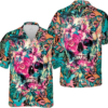 Funny Hawaiian Shirts, Skull Tropical Flower Hawaiian Shirt, Halloween Hawaiian Shirts, Aloha Summer Vacation Hawaiian Shirt