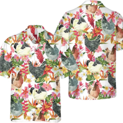 Rooster Hawaiian Shirt Chicken Tropical Hawaiian Shirt, Summer Aloha Chicken Shirt, Chicken Lover Shirt, Gift For Men