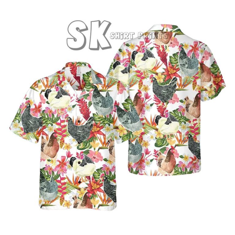 Rooster Hawaiian Shirt Custom Photo Print – Tropical Chicken Beach Shirt