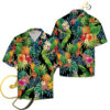 Parrot Hawaiian Shirt,Black Hawaiian Shirt for Men & Women, Colorful Tropical Beachwear