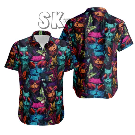 Custom Cat Hawaiian Shirt for Men Women, Personalized Photo Button Up, Beach Gift