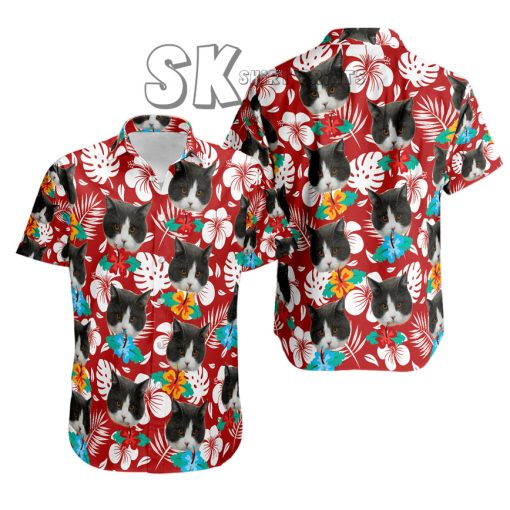 Hawaiian Shirt with Cat Face: Personalized Cat Hawaiian Shirts