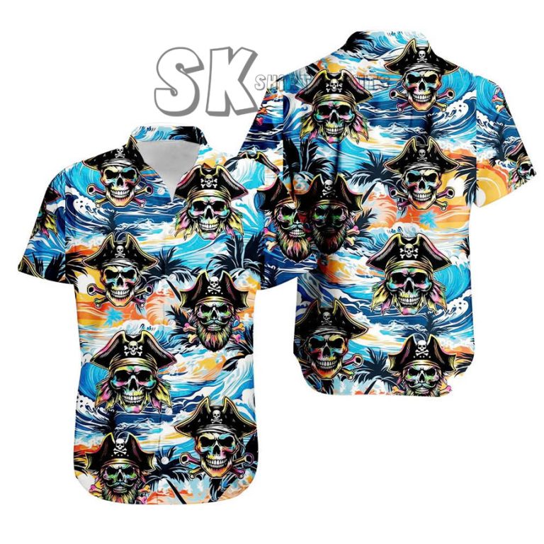 Custom Pirate Hawaiian Shirt for Men Women, Personalized Photo Print, Beach Gift