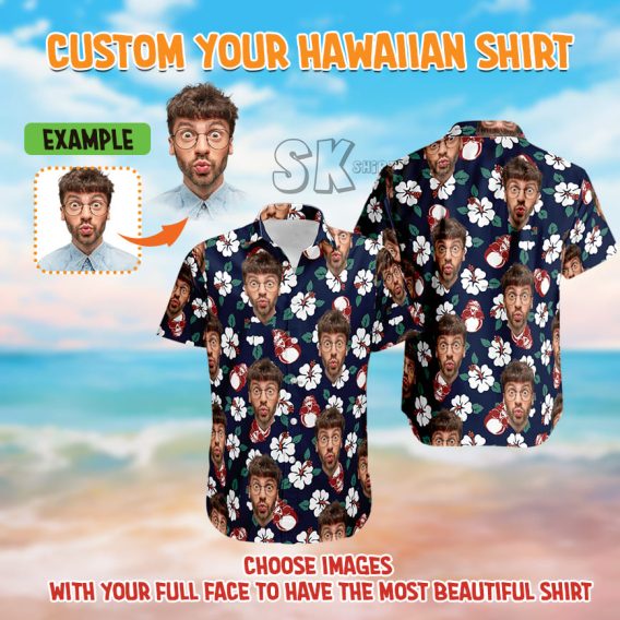 Custom Face Hawaiian Shirt — Surprise Expression Pattern for Bold Reactions