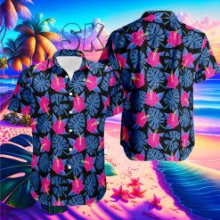 Tropical Hawaiian Shirt – Vintage Hibiscus & Monstera Leaf Design