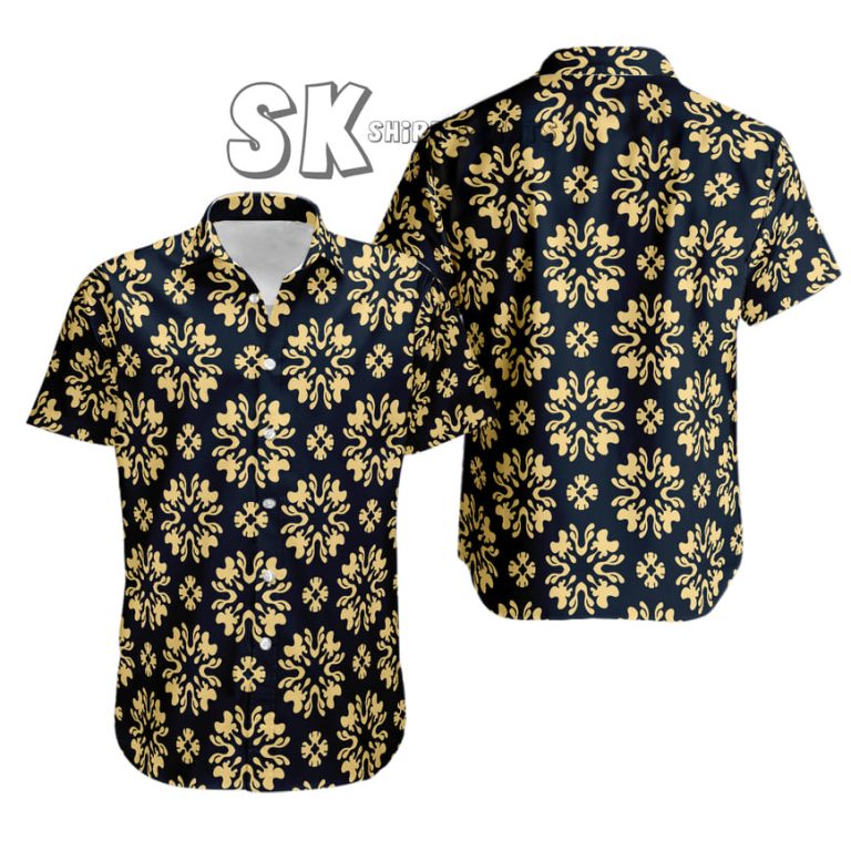 Black Yellow Vintage Hawaiian Shirts with Custom Photo Print – Classic Aloha