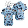 Blue Pirate Skull Hawaiian Shirt – Men's Treasure Map & Ship Pattern Shirt