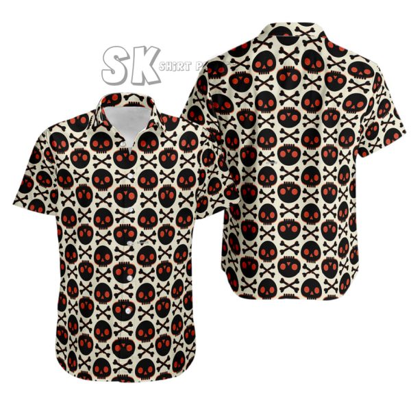 Halloween Skull Shirt – Spooky & Stylish Short Sleeve Shirt