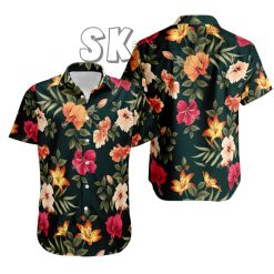 Hawaiian Floral Shirt – Tropical Short Sleeve Button-Up for Men & Women