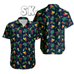 Men's Hawaiian Shirt - Tropical Floral Print, Summer Beach Style