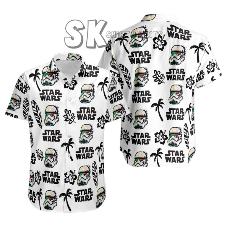 Star Wars Hawaiian Shirt – Custom Photo Stormtrooper White Tropical Design