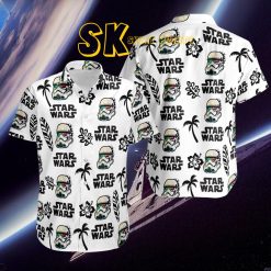 Men's Star Wars Hawaiian Shirt - White Tropical Stormtrooper Design