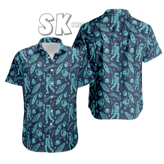 Star Wars Hawaiian Shirt Men's Space Robot Tropical Aloha Custom Photo