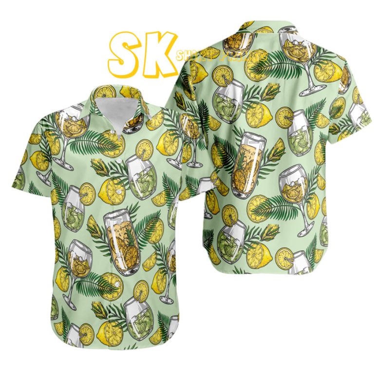 Tropical Cocktail Hawaiian Shirt Custom Photo Print Beach Summer Vacation