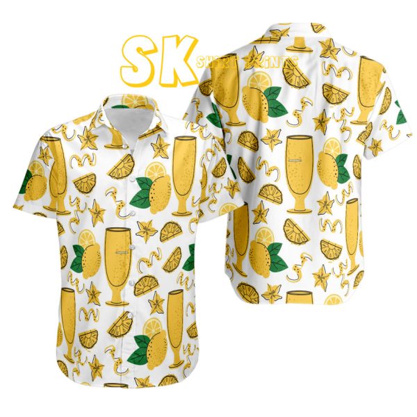 Yellow Fruit and Cocktail Pattern Shirt - Perfect Summer Style