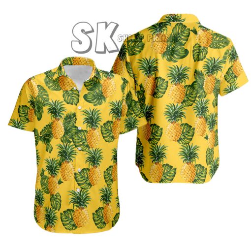 Yellow Hawaiian Shirt with Pineapple Pattern – Stylish Summer Vibes