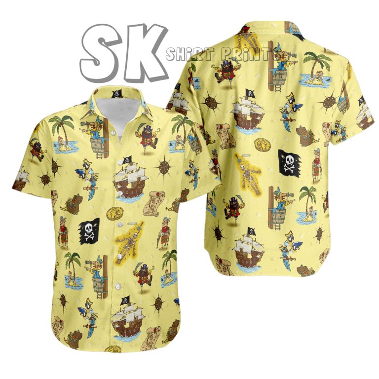 Yellow Pirate Hawaiian Shirt Custom Photo Men’s Tropical Pittsburgh Theme