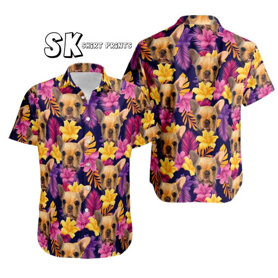 hawaiian shirt with dog picture