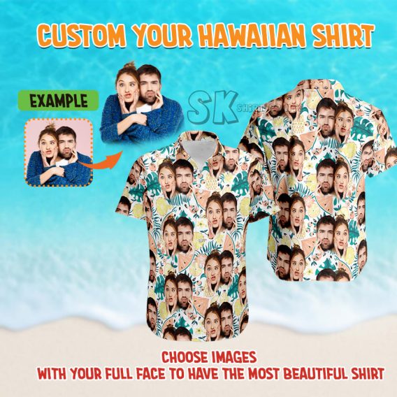 Matching Hawaiian Shirts for Couples - Custom Photo Tropical Outfits
