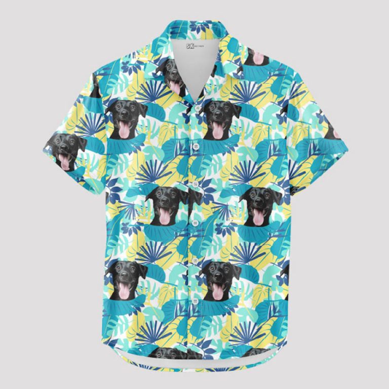 Custom Dog Face Hawaiian Shirt – Your Pet’s Photo All Over Print