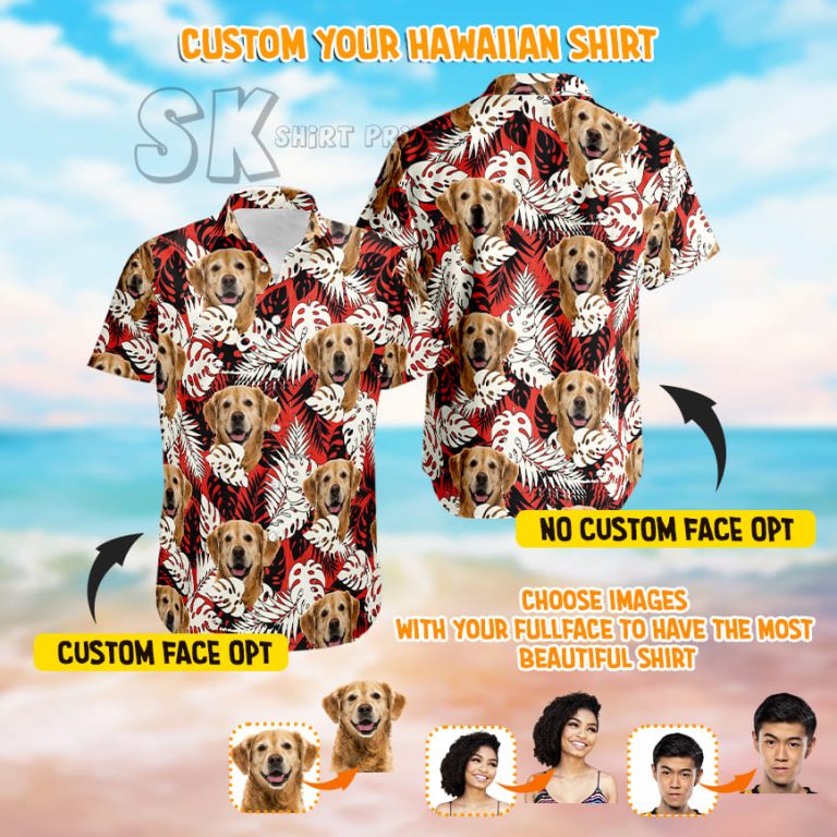 Custom Face Hawaiian Shirt – Photo Printed Tropical Pattern