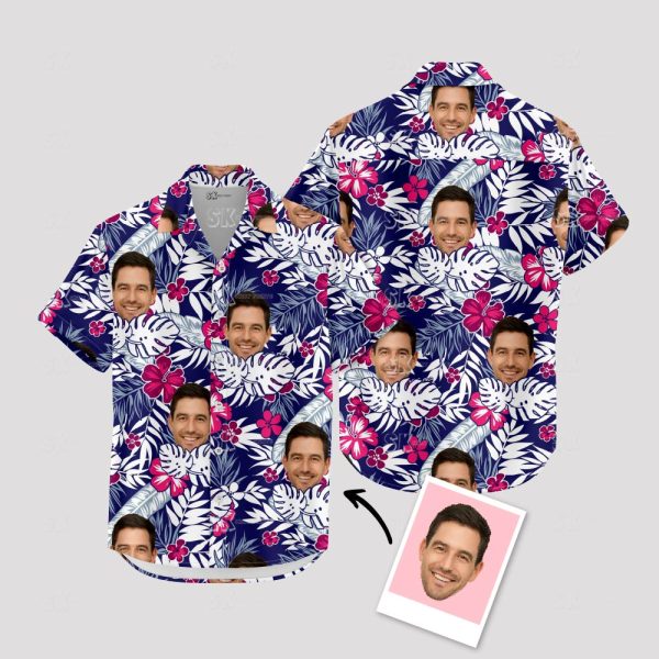 Floral Hawaiian Shirt for Men – Big Size Custom Face Floral Print Shirt