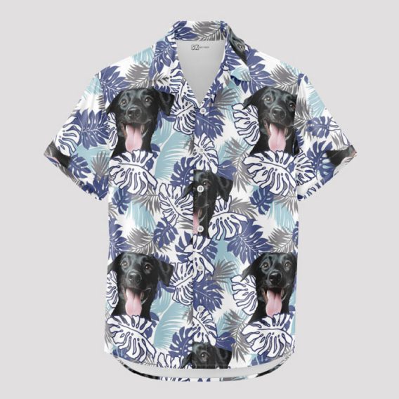 hawaiian shirt with m dogs face