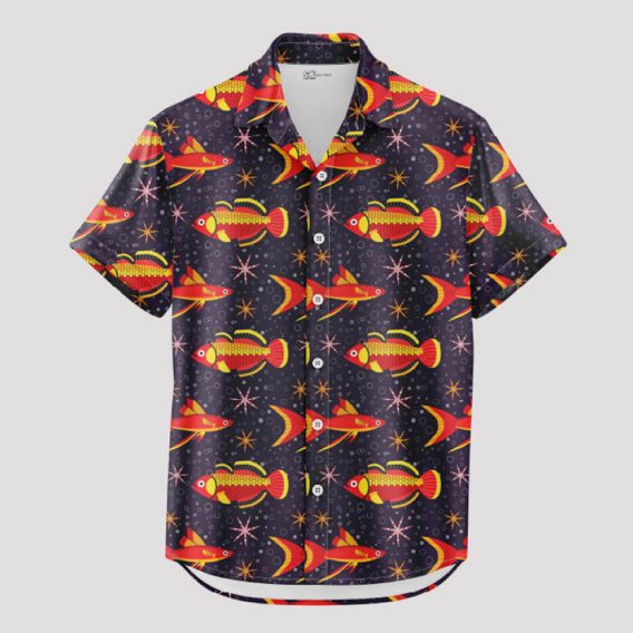 Koi Fish Hawaiian Shirt Custom Photo Print Tropical Beach Wear Gift