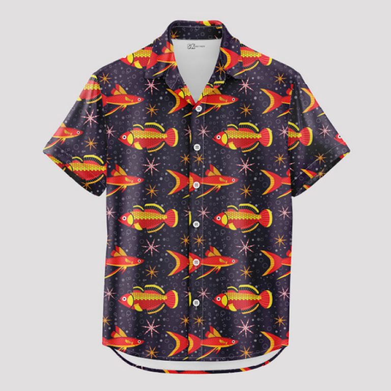 Koi Fish Hawaiian Shirt Custom Photo Print Tropical Beach Wear Gift