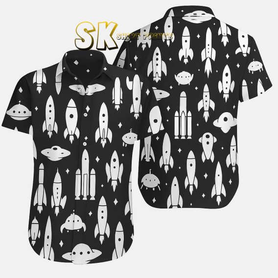 Yoda Hawaiian Shirt Custom Photo Space Theme Baby Yoda Rockets Aloha Style