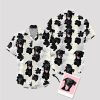 Black and white Hawaiian shirt featuring a dog face for men