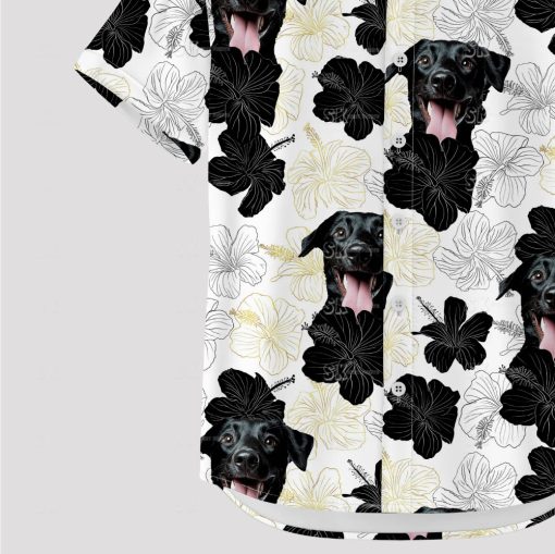 black-white-hawaiian-shirt-dog-face-men