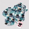 Custom white Hawaiian shirt with dog face design for women