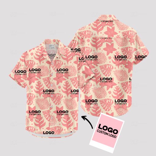 Custom embroidered Hawaiian shirts featuring your company logo in vibrant colors