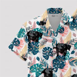 Custom Hawaiian wedding shirt featuring your dog’s face in white